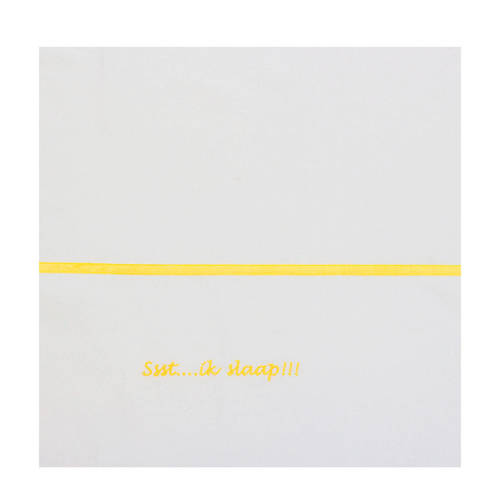 Briljant Baby Wieglaken Ssst Ik Slaap Ochre Borduur Bies Band briljant baby kopen in de aanbieding