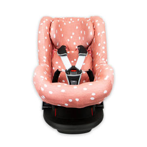 autostoelhoes 1+ rugsteun spots grey pink met interlock