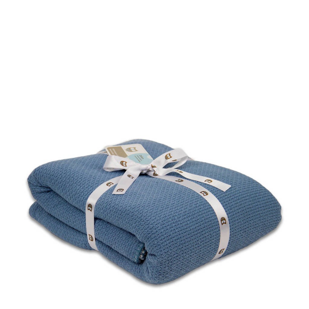 Briljant Baby ledikantdeken pique winter 100x150 cm silverblue, Blauw