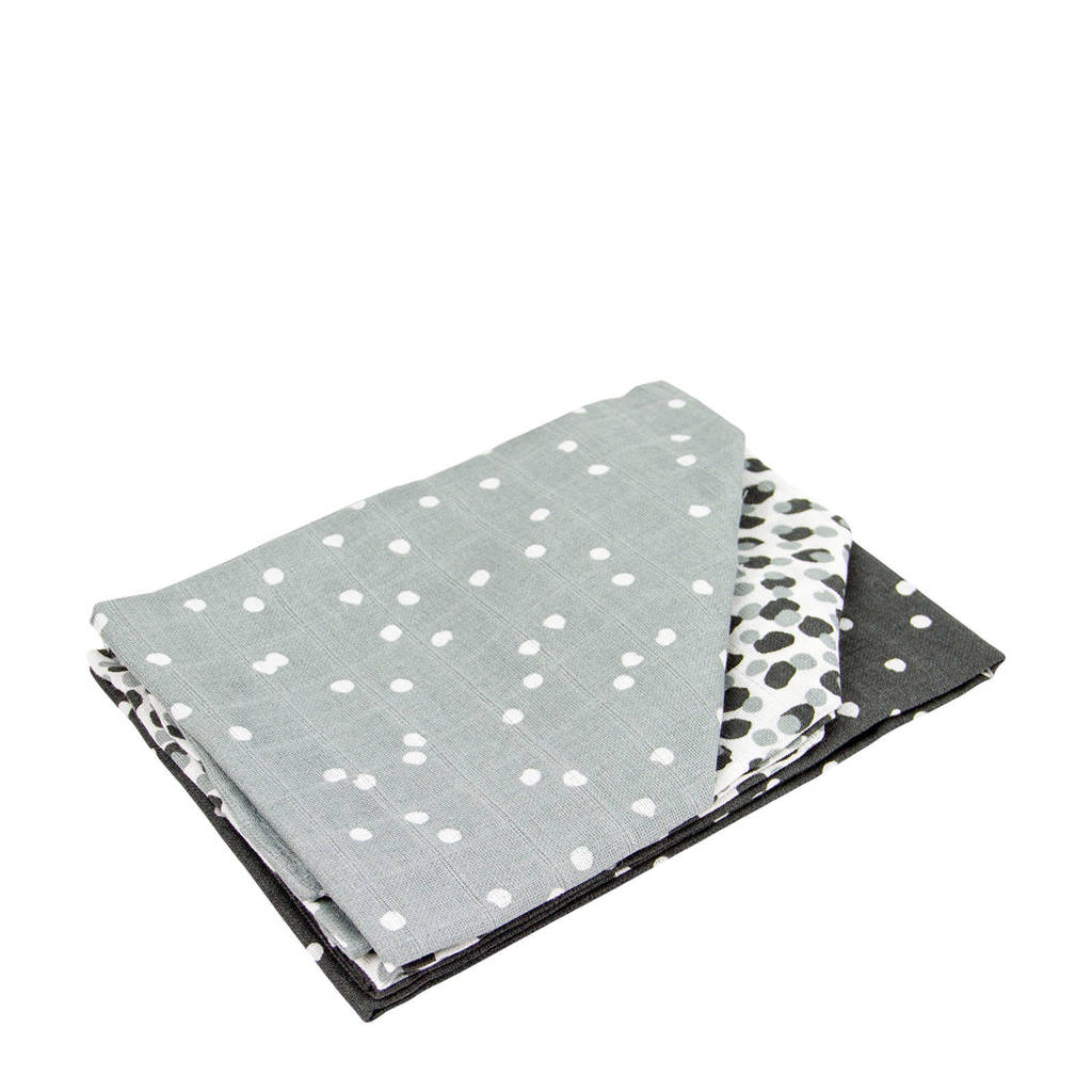 Briljant Baby hydrofiel luier spots antra - set van 3, Grijs