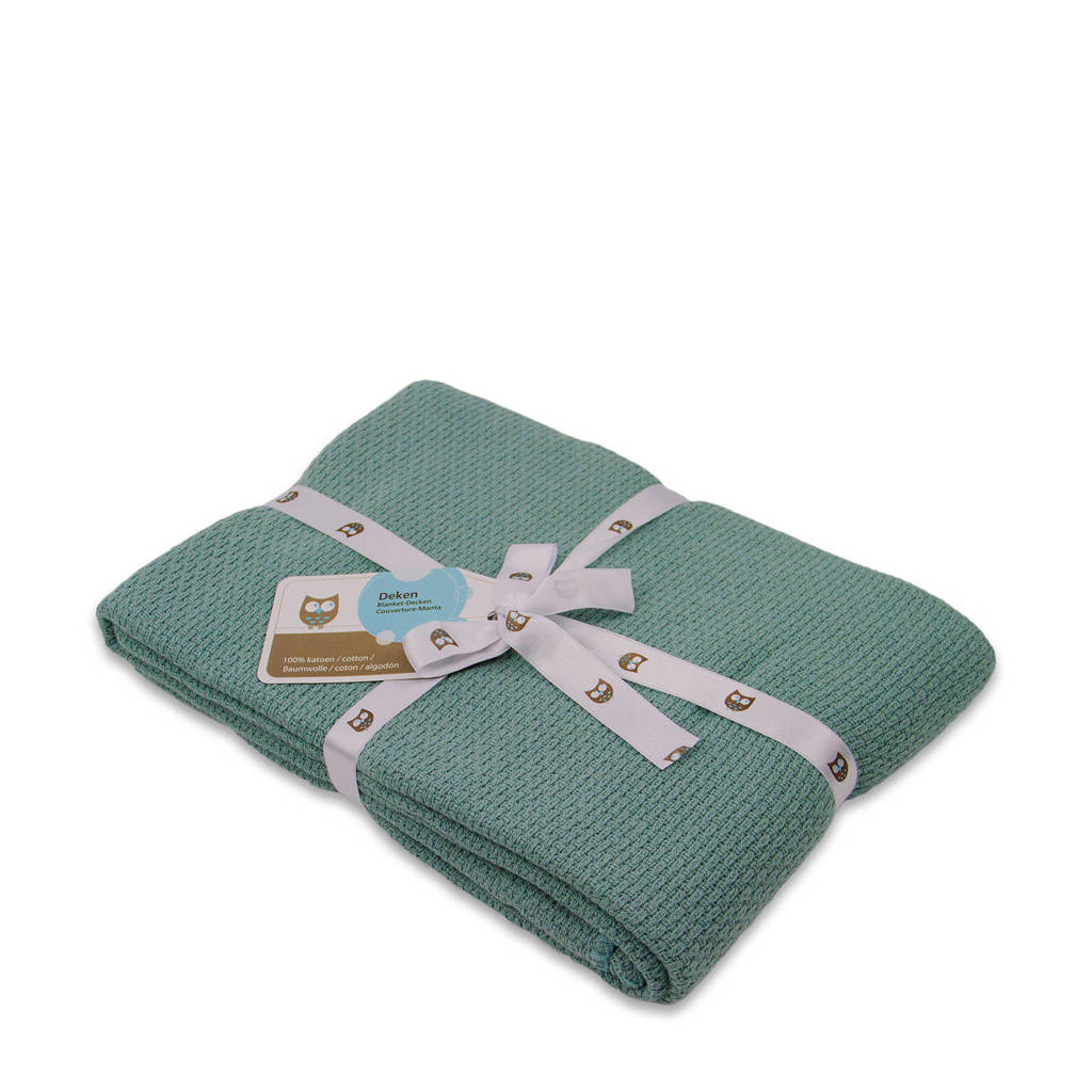 Briljant Baby ledidantdeken pique zomer 100x150 cm stonegreen