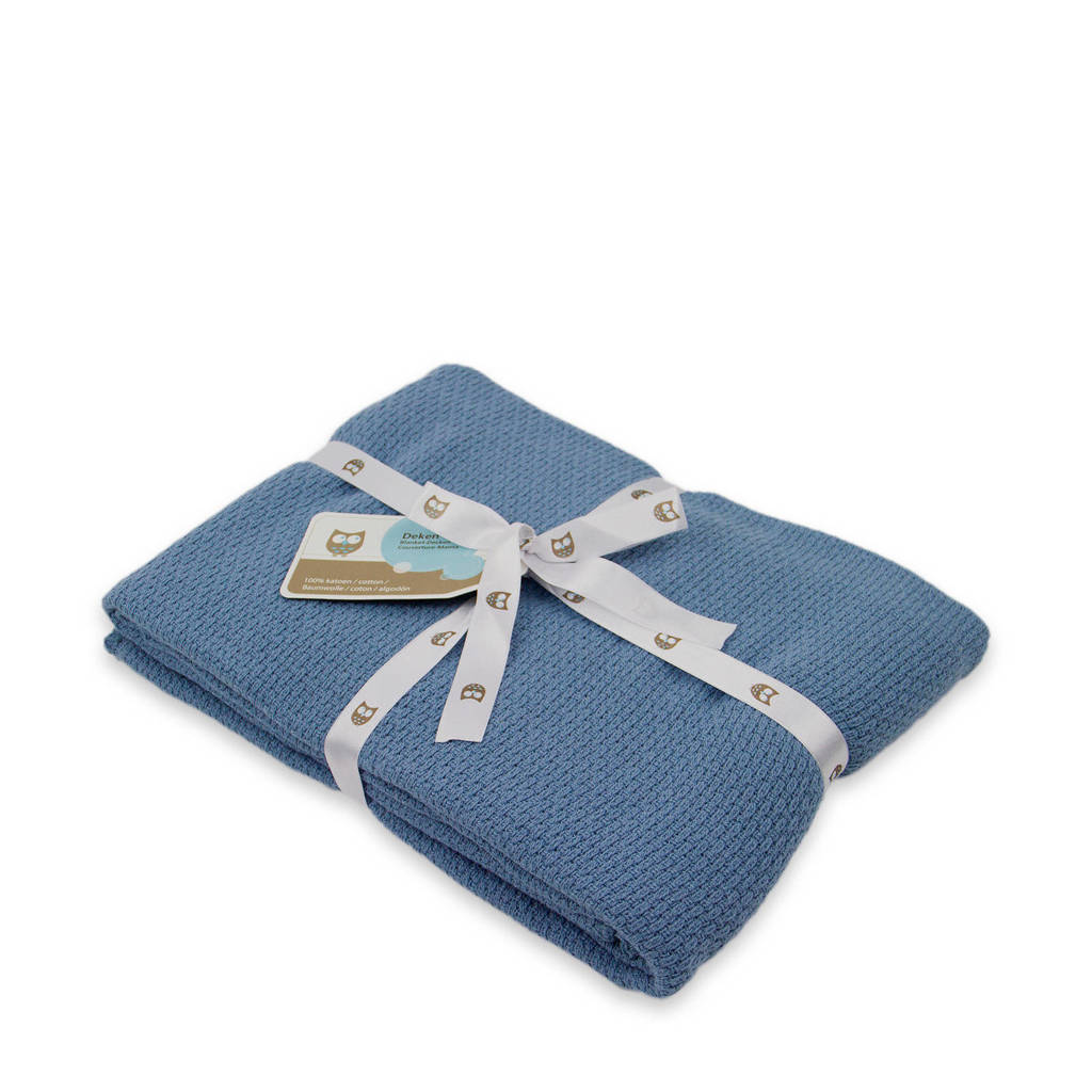 Briljant Baby ledikantdeken pique zomer 100x150 cm silverblue, Blauw