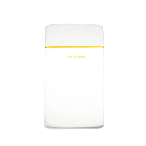 Briljant Baby Ledikantlaken Ssst Ik Slaap Ochre Borduur Bies Band briljant baby kopen in de aanbieding