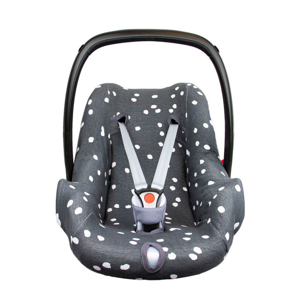 Briljant Baby autostoelhoes 0+ spots iron met interlock, Grijs