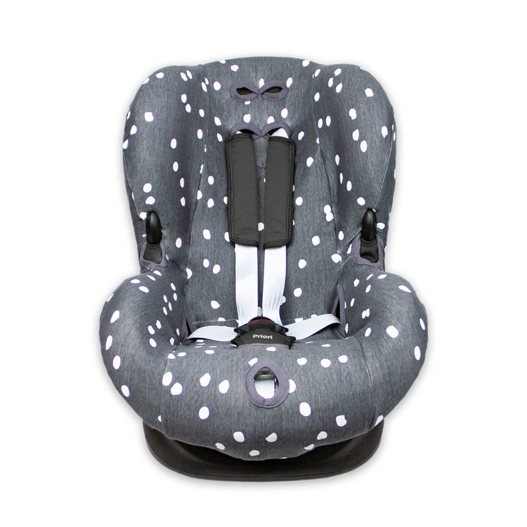 Briljant Baby autostoelhoes 1+ spots iron met interlock, Grijs