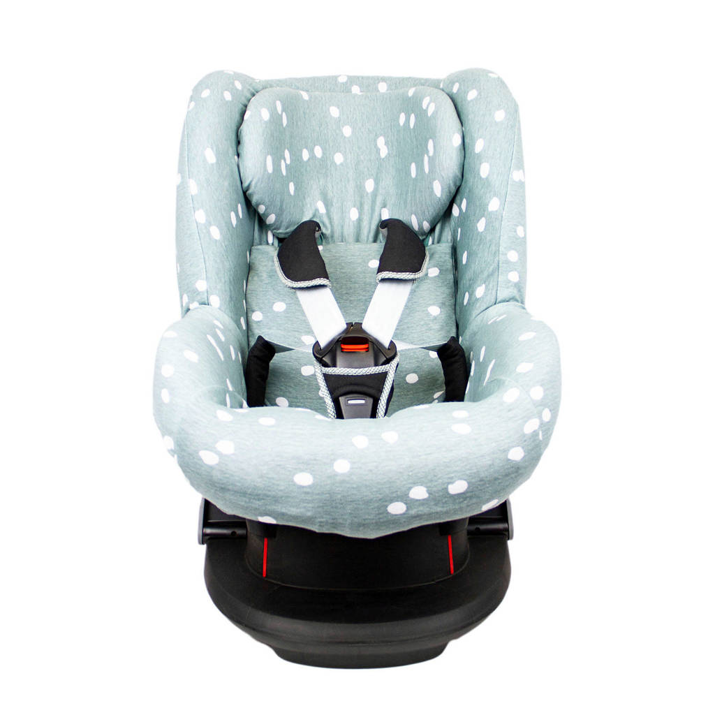 Briljant Baby autostoelhoes 1+ rugsteun spots stone green met interlock, Groen