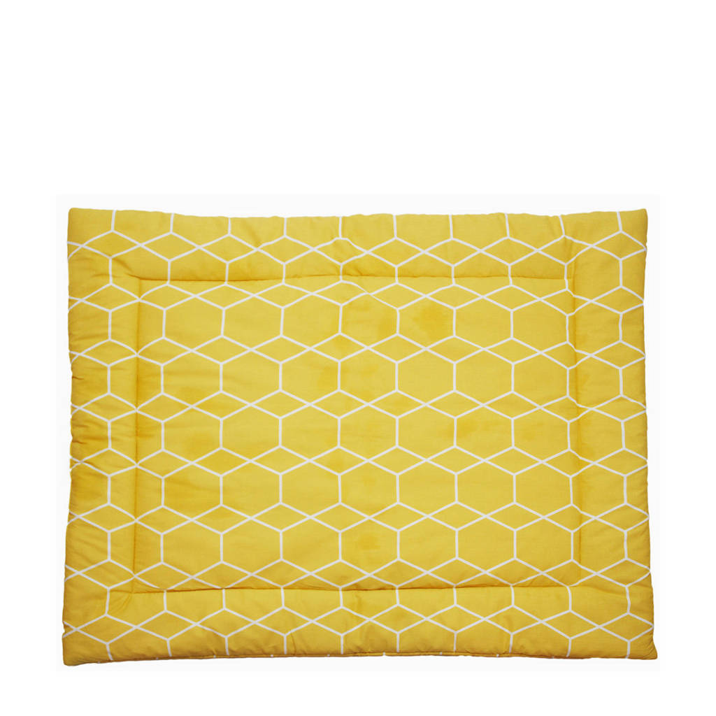 Briljant Baby boxkleed 80x100 cm grid ochre, Geel
