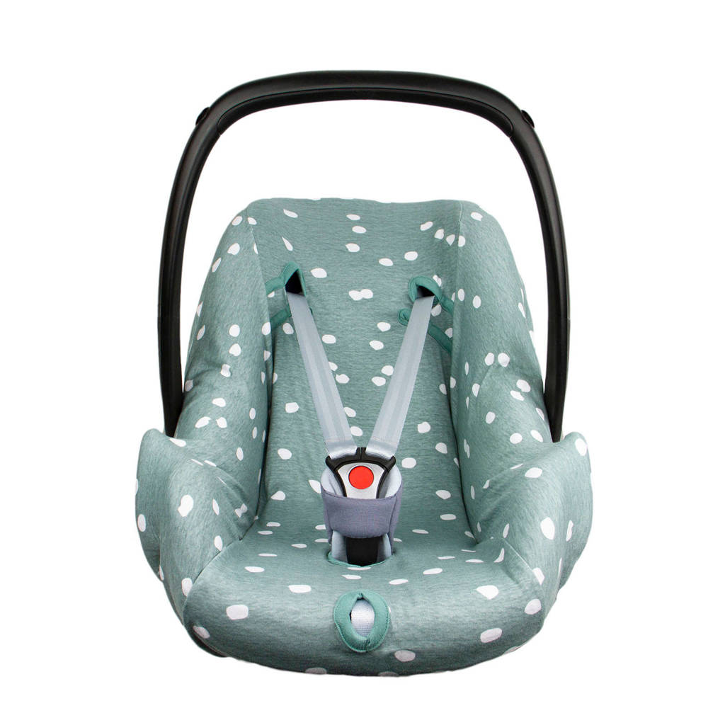 Briljant Baby autostoelhoes 0+ spots stone green met interlock, Groen