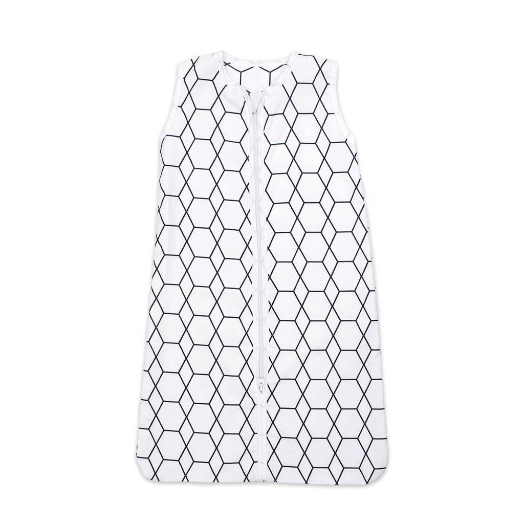 Briljant Baby baby slaapzak zomer grid wit zwart, Wit/zwart