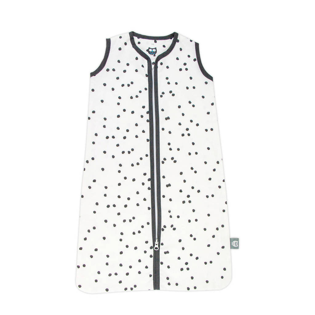 Briljant Baby baby slaapzak zomer spots iron antraciet, Wit/grijs