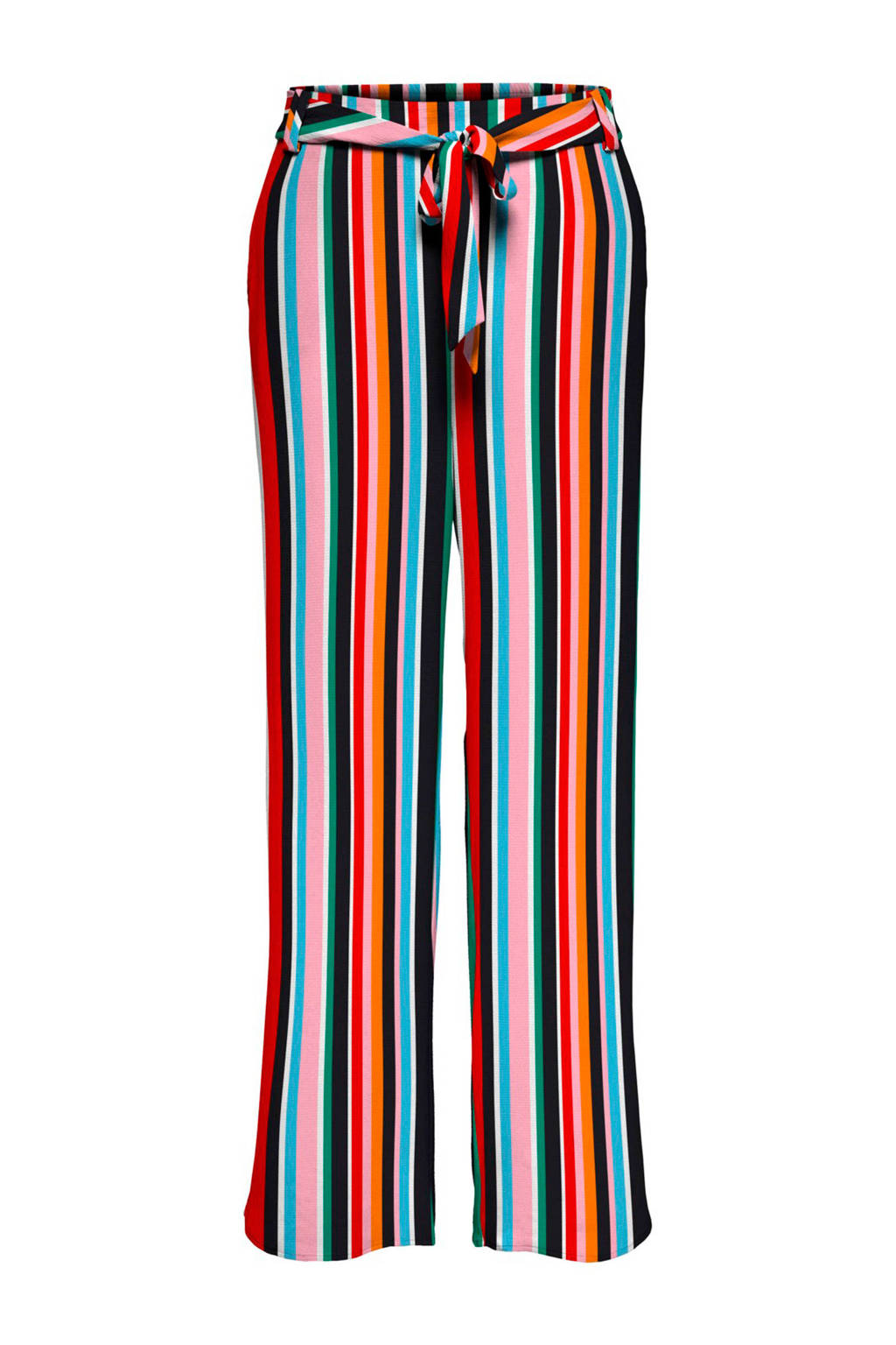 ONLY gestreepte loose fit broek roze multi, Roze multi