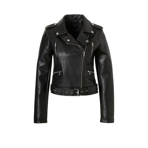 Ca Clockhouse Imitatieleren Bikerjack Zwart ca kopen in de aanbieding Ca Clockhouse Imitatieleren Bikerjack Zwart ca kopen in de aanbieding