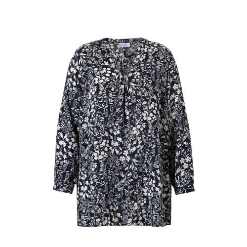 Ca Xl Yessica Gebloemd Tuniek Donkerblauw ca kopen in de aanbieding
