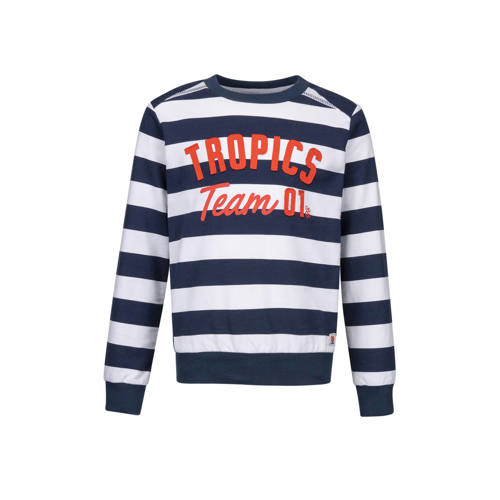 Baker Bridge Gestreepte Sweater Kylo Met Tekst Blauw baker bridge kopen in de aanbieding