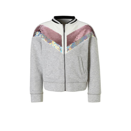 Ca Here There Sweat Bombervest Met Omkeerbare Pailletten Grijs ca kopen in de aanbieding Ca Here There Sweat Bombervest Met Omkeerbare Pailletten Grijs ca kopen in de aanbieding