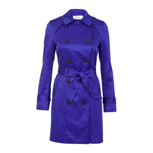 Steps Glanzende Trenchcoat Kobaltblauw steps kopen in de aanbieding