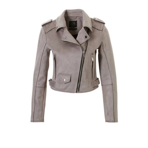 Ca Clockhouse Imitatie Suede Bikerjack Grijs ca kopen in de aanbieding Ca Clockhouse Imitatie Suede Bikerjack Grijs ca kopen in de aanbieding