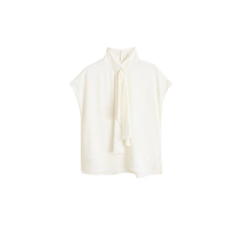 Mango Top Met Strikkraag Roomwit mango kopen in de aanbieding Mango Top Met Strikkraag Roomwit mango kopen in de aanbieding