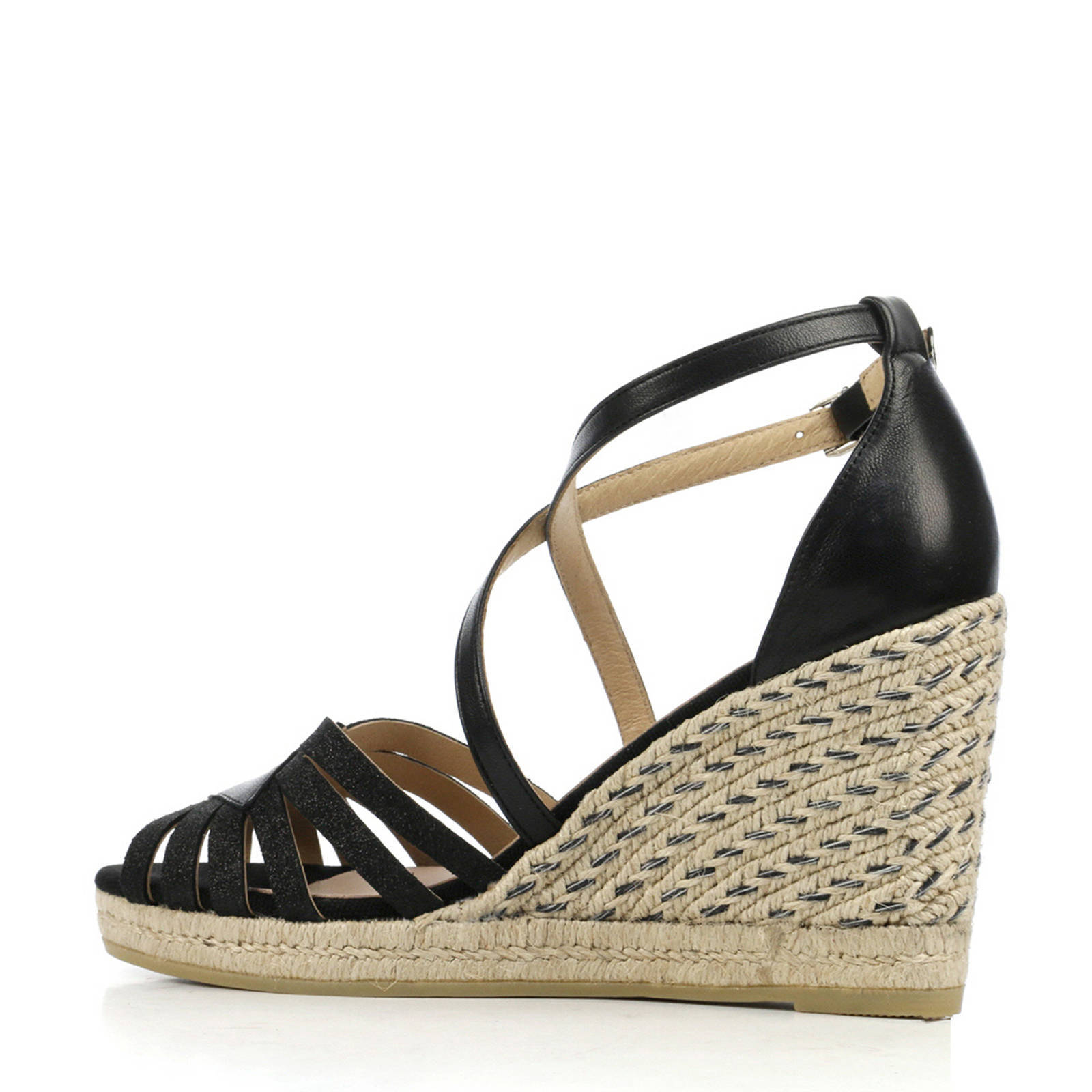 Kanna leren espadrilles met sleehak | wehkamp