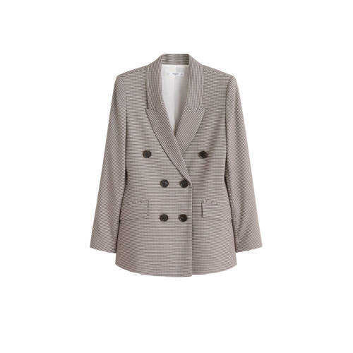 Mango Blazer Met Pied De Poule Print Bruin mango kopen in de aanbieding