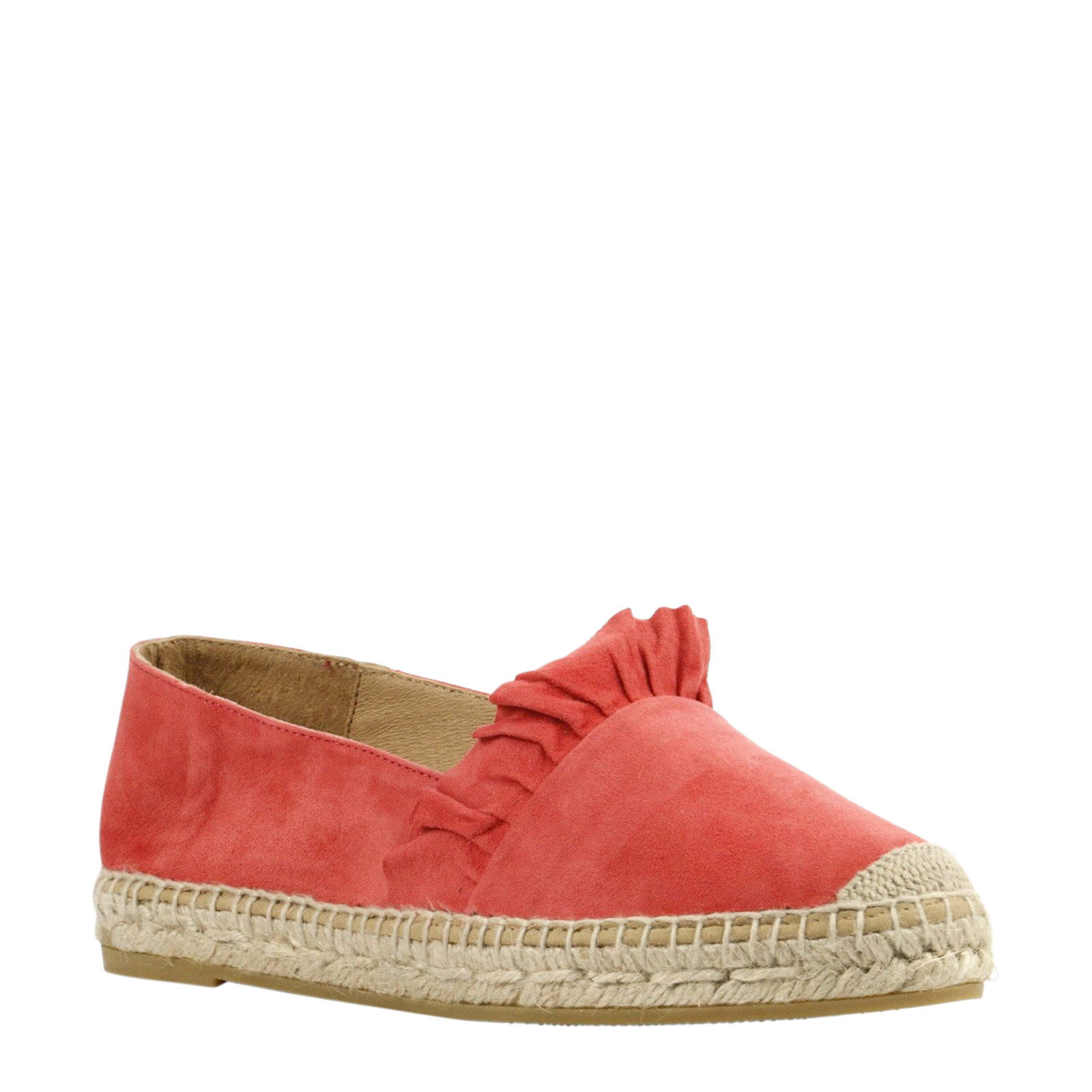 Kanna suède espadrilles koraalrood | wehkamp