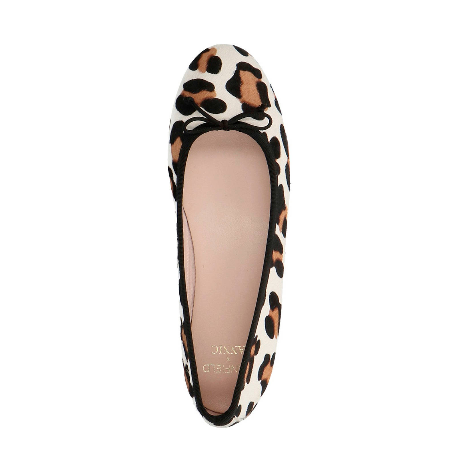 Manfield x Annic leren ballerina's met panterprint | wehkamp