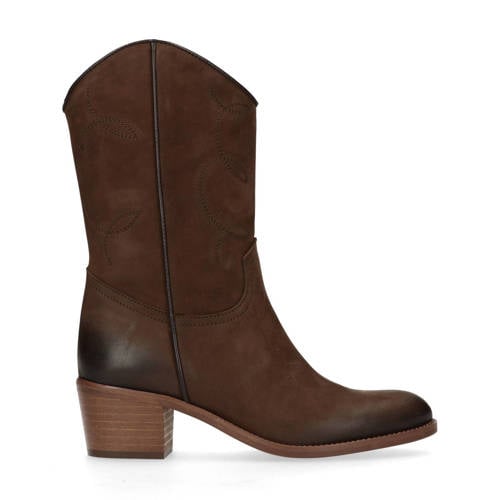 Manfield Leren Cowboy Laarzen Donkerbruin manfield kopen in de aanbieding Manfield Leren Cowboy Laarzen Donkerbruin manfield kopen in de aanbieding
