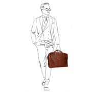 thumbnail: Manfield  17.5 inch leren laptoptas cognac