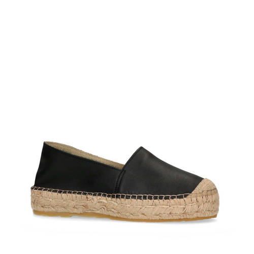 Sacha Leren Plateau Espadrilles Zwart sacha kopen in de aanbieding Sacha Leren Plateau Espadrilles Zwart sacha kopen in de aanbieding