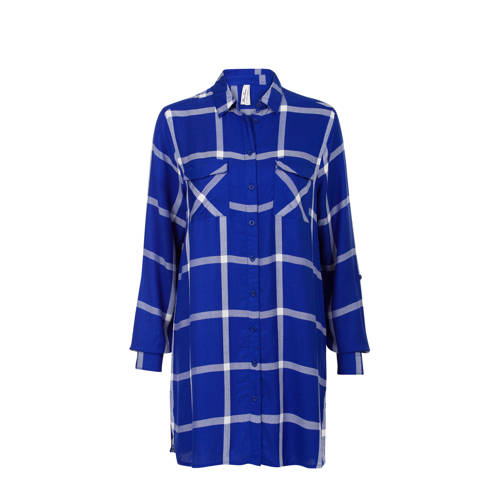 Miss Etam Regulier Geruite Jurk Blauw miss etam kopen in de aanbieding