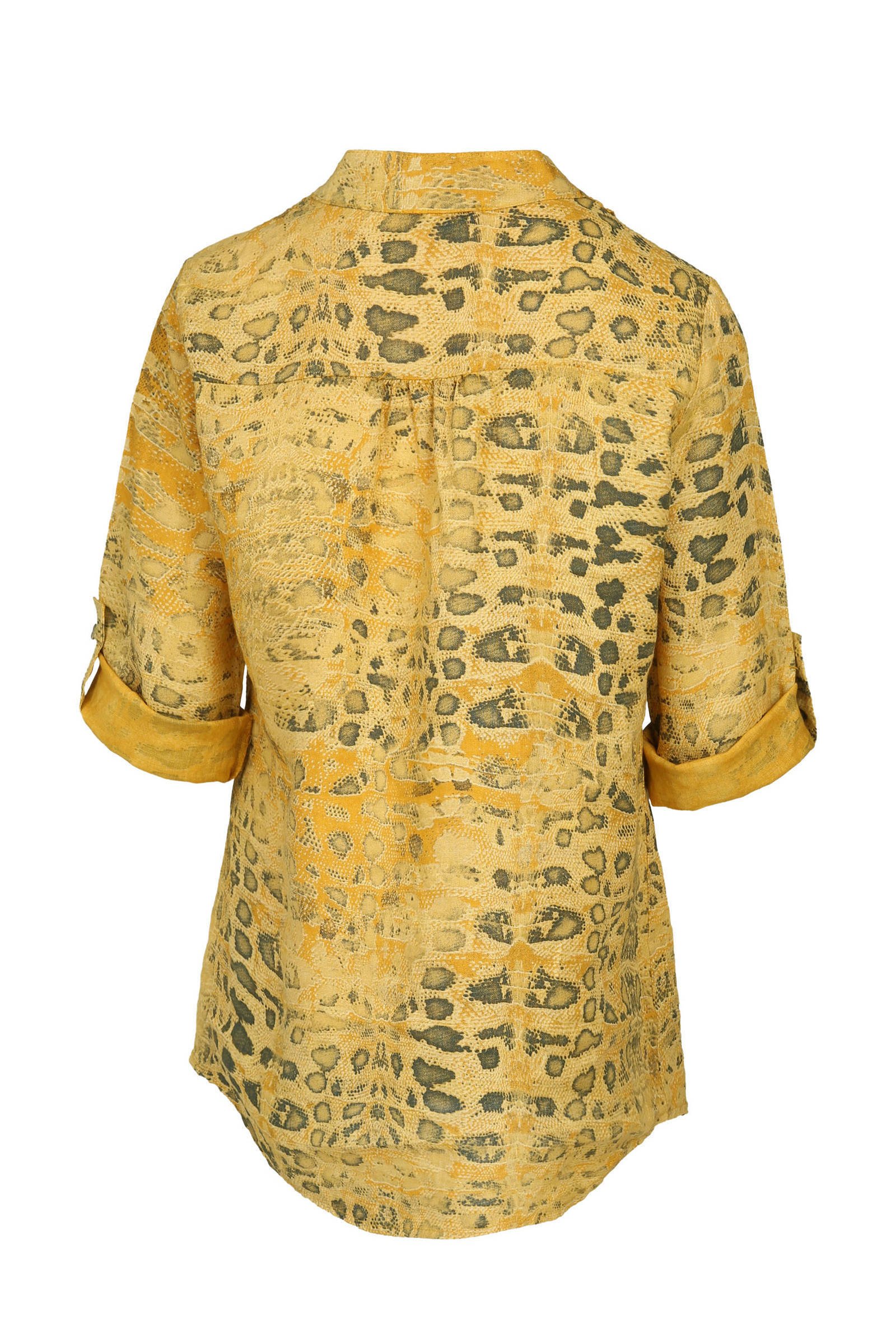 Cassis linnen slangenprint en met kant blouse RRdUwq1nr