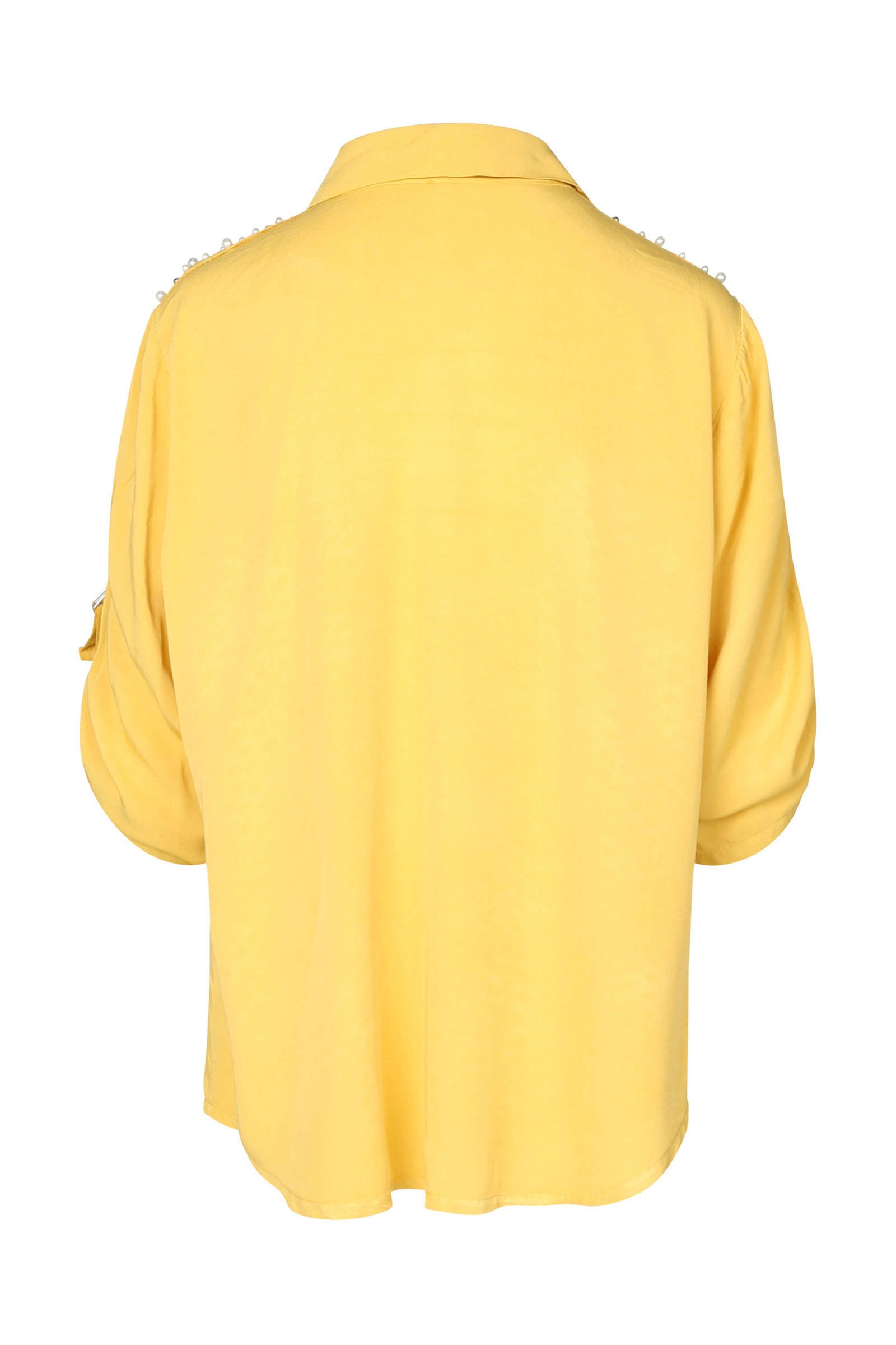blouse met blouse blouse Cassis met Cassis geel Cassis geel met parels parels wSxdFqXRx