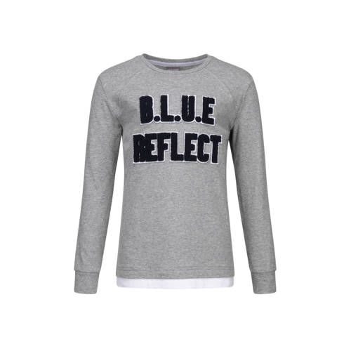 Baker Bridge Sweater Timo Met Tekst Grijs baker bridge kopen in de aanbieding