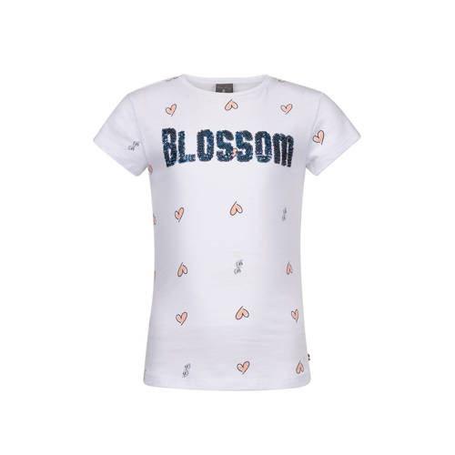 Baker Bridge T Shirt Thilly Met Pailletten Tekst En Hartjes Wit baker bridge kopen in de aanbieding