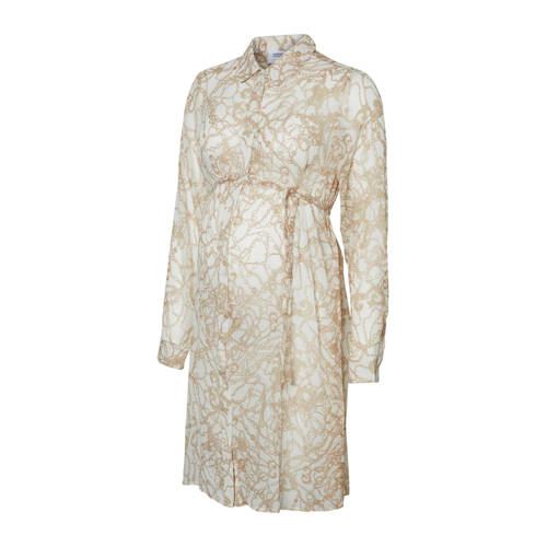 Mamalicious Mama Licious Zwangerschapstuniek Met Kettingprint Beige mamalicious kopen in de aanbieding
