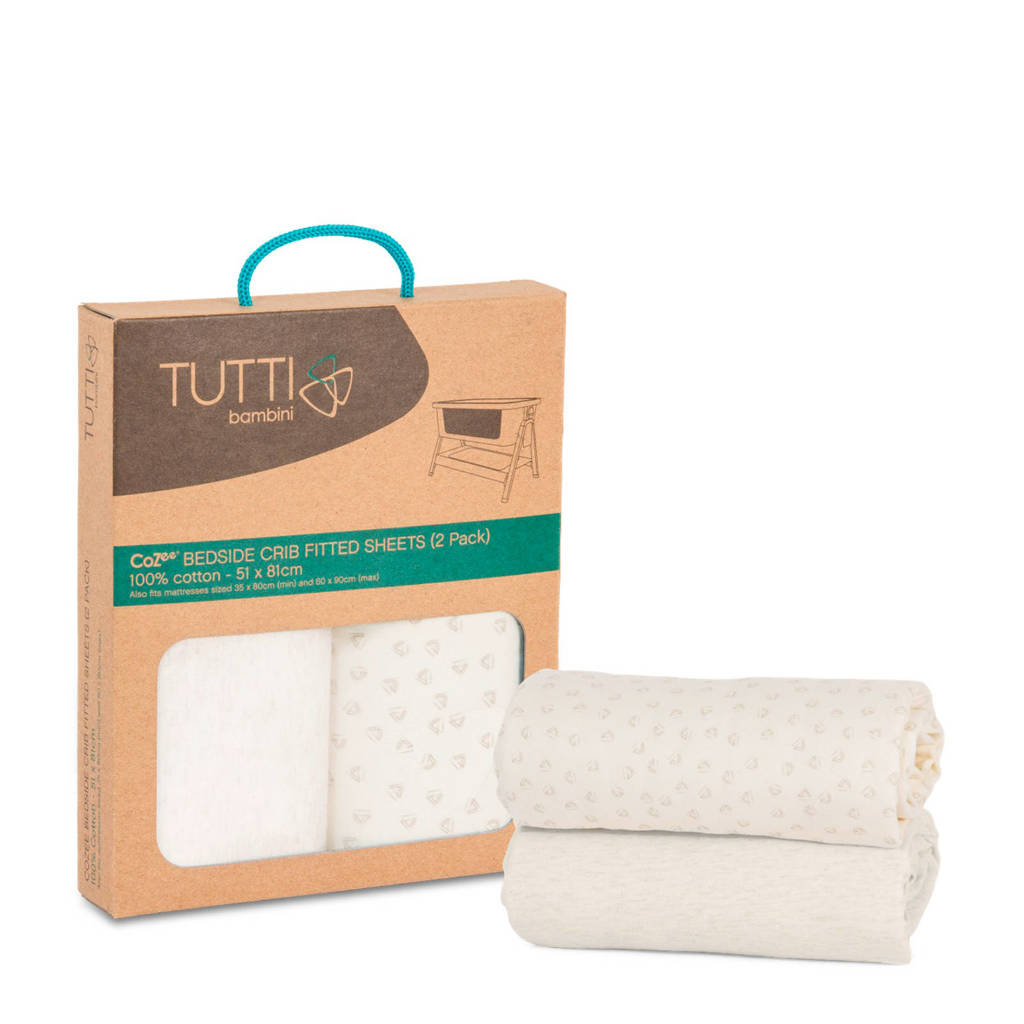 Tutti Bambini katoenen hoeslaken ecru- set van 2 Ecru