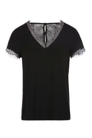 top met kant zwart