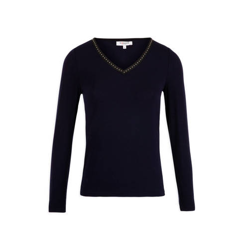 Morgan T Shirt Met Studs Donkerblauw morgan kopen in de aanbieding