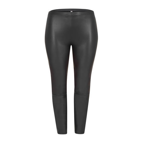 Miss Etam Plus Imitatieleren Legging Zwart miss etam kopen in de aanbieding