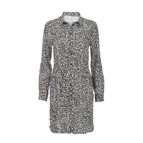Miss Etam Regulier Blousejurk Met Panterprint En Zijstreep Zwart miss etam kopen in de aanbieding