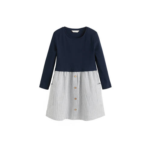 Mango Kids Jurk Met Strepen Blauw mango kids kopen in de aanbieding