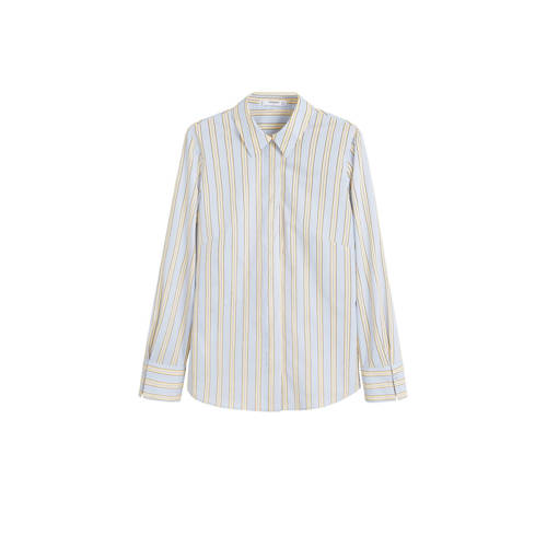 Mango Gestreepte Blouse Lichtblauwgeel mango kopen in de aanbieding Mango Gestreepte Blouse Lichtblauwgeel mango kopen in de aanbieding