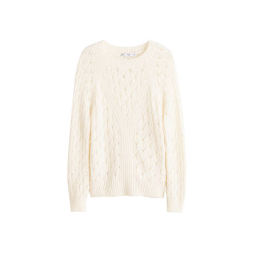 Mango Ajour Gebreide Trui Ecru mango kopen in de aanbieding Mango Ajour Gebreide Trui Ecru mango kopen in de aanbieding