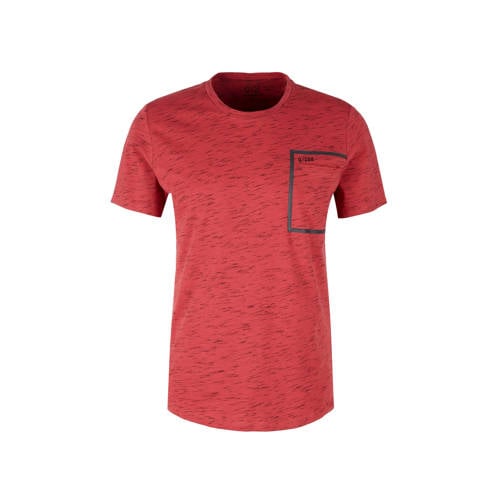 Qs Designed By T Shirt Met Melee Rood qs designed by kopen in de aanbieding