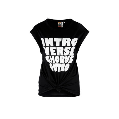 Qs Designed By T Shirt Met Tekst Opdruk Zwart qs designed by kopen in de aanbieding