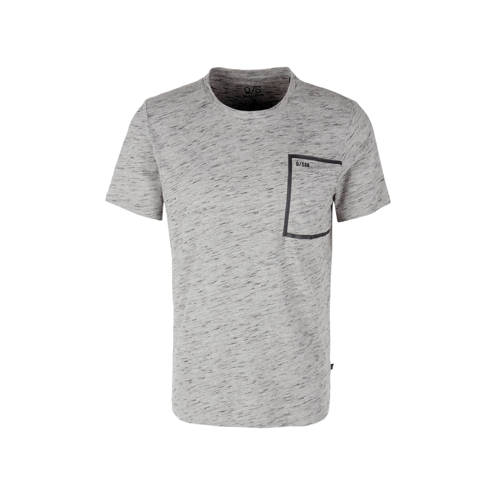 Qs Designed By T Shirt Met Melee Grijs qs designed by kopen in de aanbieding