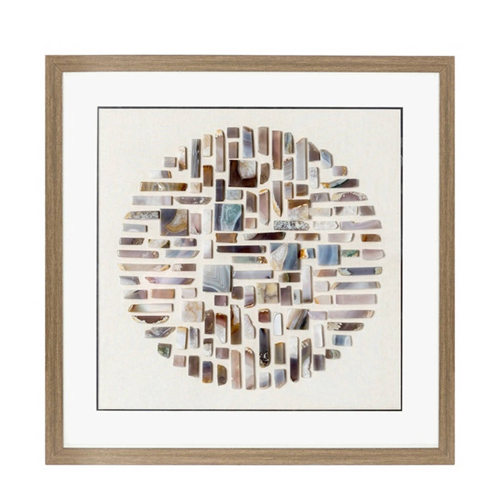 Riverdale schilderij Stones (60,5x60,5 cm), Bruin