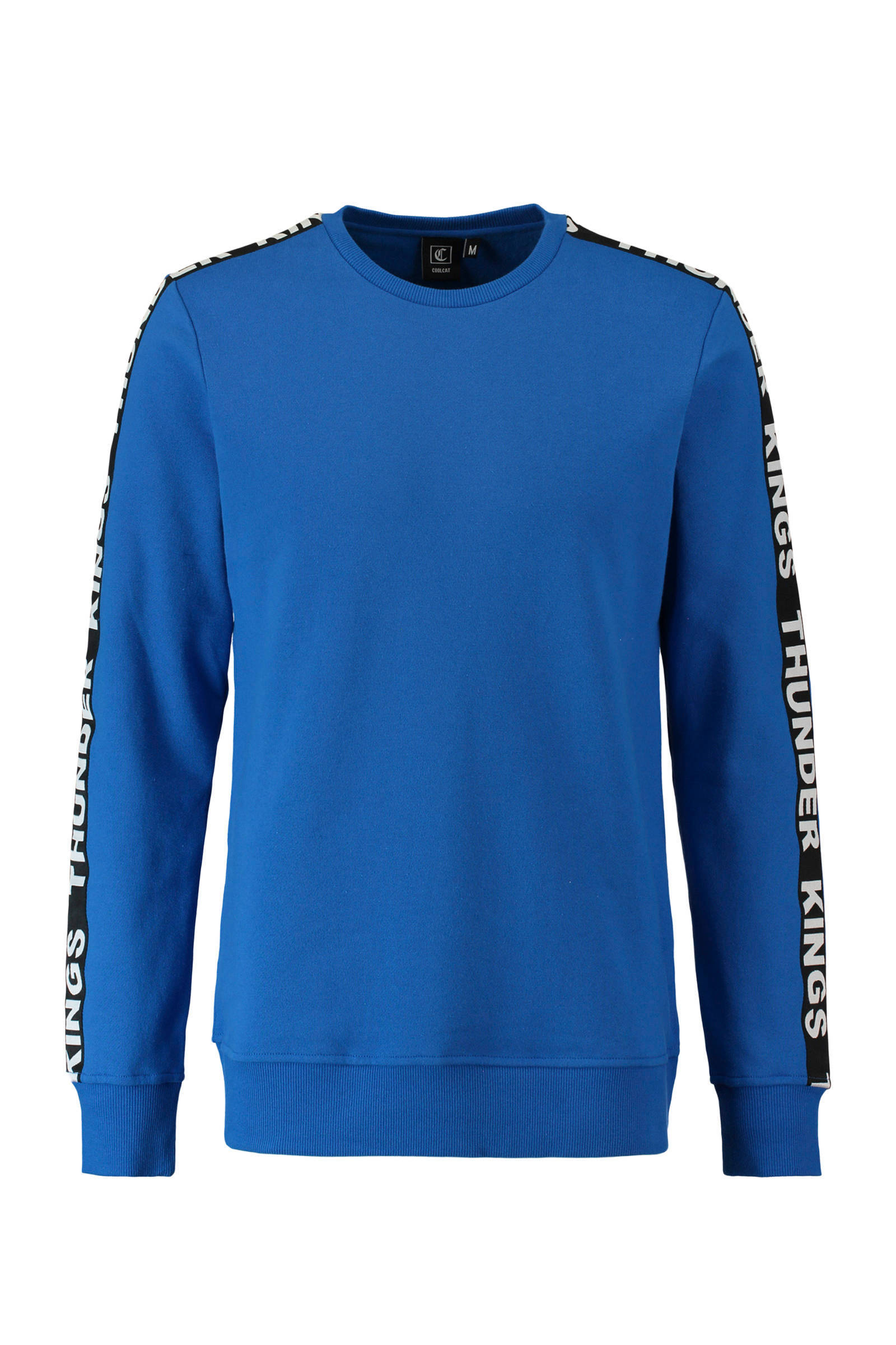 CoolCat sweater met contrastbies blauw | wehkamp CoolCat sweater met contrastbies wit | wehkamp