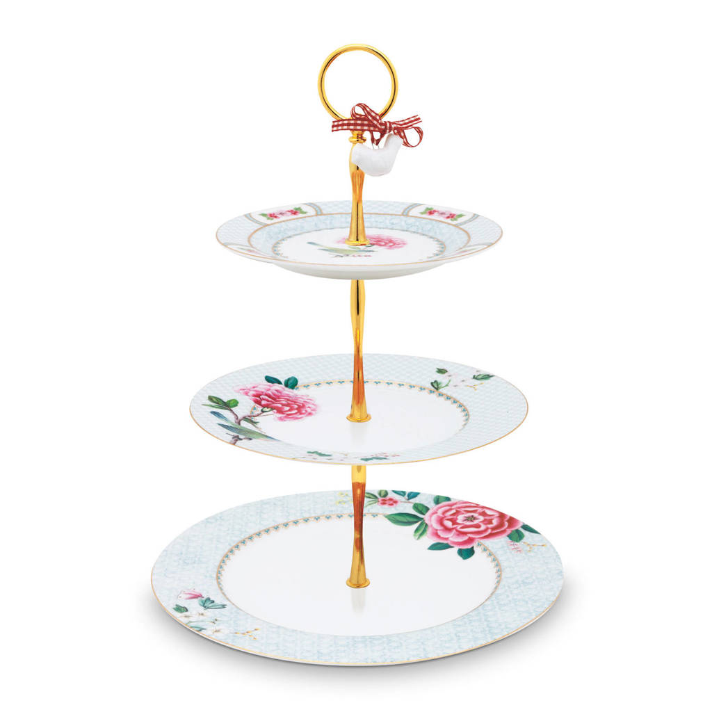 Pip Studio Blushing Birds etagère (Ø26,5 cm), Wit/goudkleurig