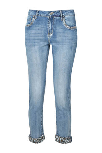 sli fit jeans met panterprint details